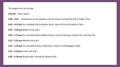 Royal Marriages: Summit One 6 September, 4pm London time.