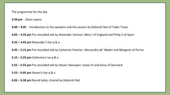 Royal Marriages: Summit Three, 4 pm London time, 15 November 2025